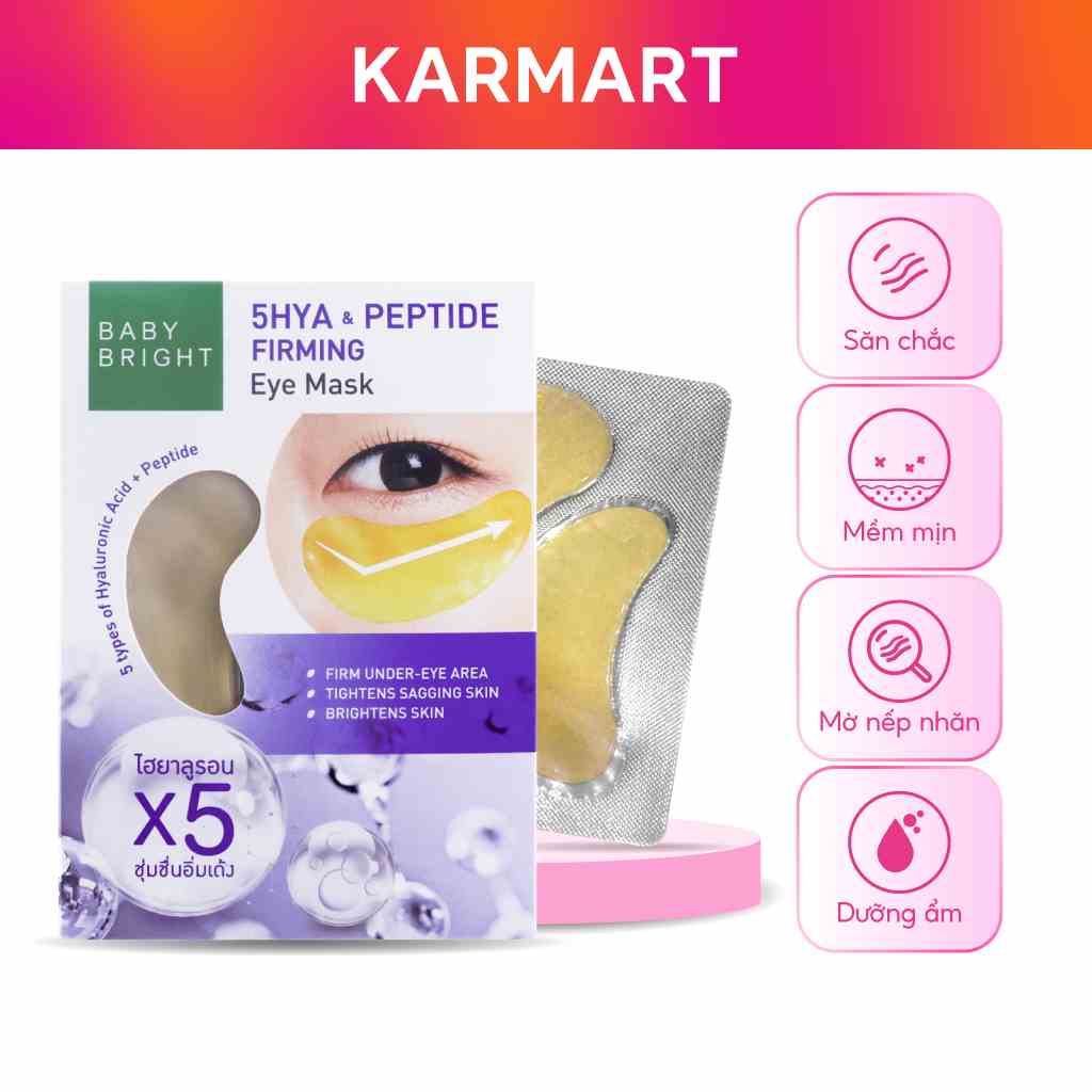 Combo 4 Mặt Nạ Săn Chắc Da Mắt Baby Bright 5HYA & PEPTIDE FIRMING Eye Mask 5g