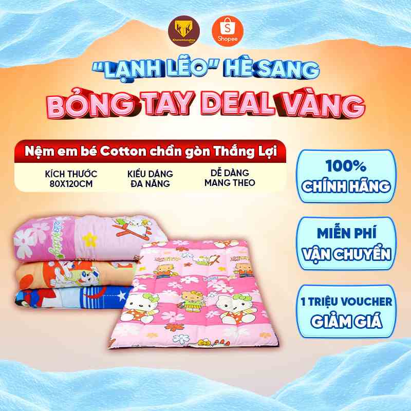 [Mã BMLTA35 giảm đến 35K đơn 99K] Nệm em bé Cotton chần gòn Thắng Lợi kích thước 70x100cm