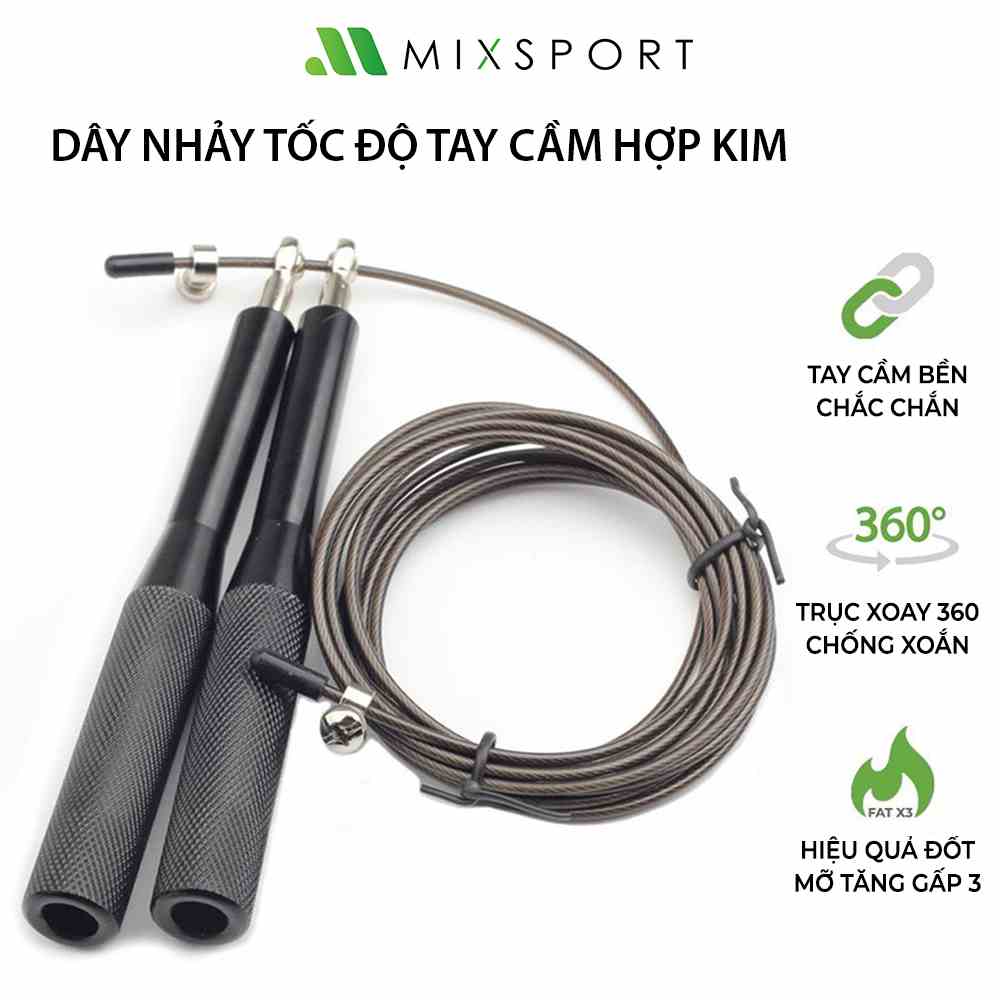 [Mã ICBFRI15 giảm 10% đơn 0đ] Dây Nhảy Tốc Độ Siêu Nhẹ MixSport Tay Cầm Hợp Kim Nhôm Chắc Chắn Chống Va Đập DTN07