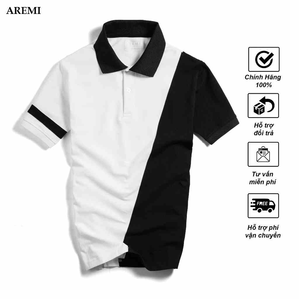 Áo polo nam tay ngắn cổ trụ AREMI chất liệu cotton cá sấu co giản 4 chiều thiết kế phong cách sang trọng APL0069