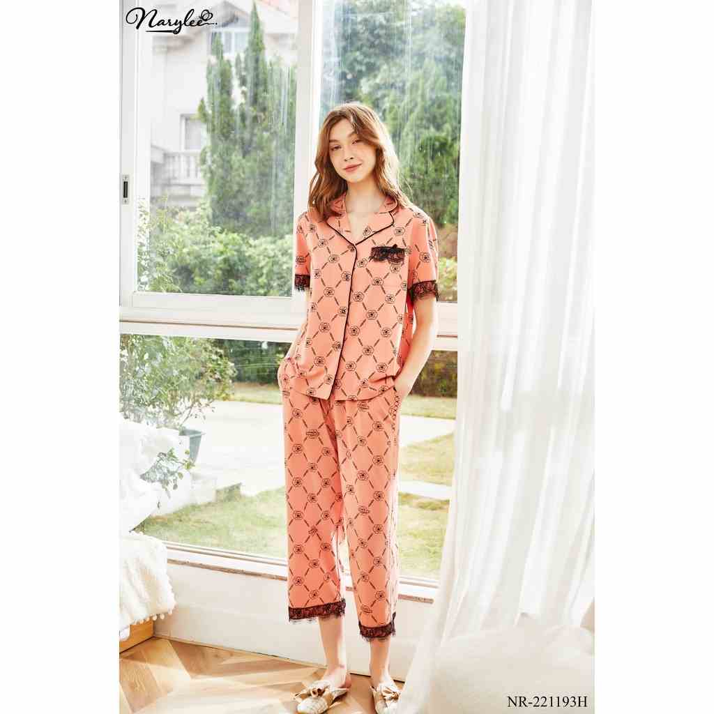 Đồ bộ pyjama mặc nhà nữ cao cấp Narylee áo cộc quần dài cotton nhập khẩu mềm mịn chống tia UV kháng khuẩn mã NR221193