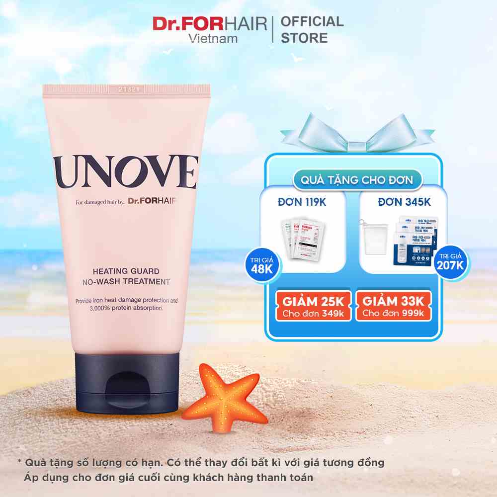 Kem dưỡng không cần xả bảo vệ tóc DR.FORHAIR UNOVE Heat Guard No Wash Treatment 147ml