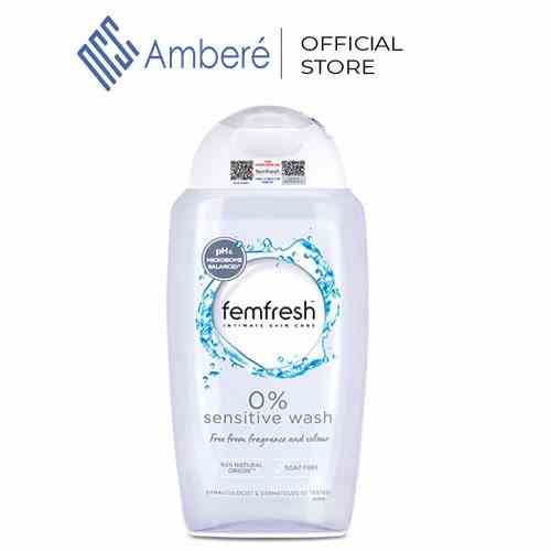 Dung dịch vệ sinh phụ nữ cao cấp cho da nhạy cảm Femfresh 0% Sensitive Intimate Wash 250ml