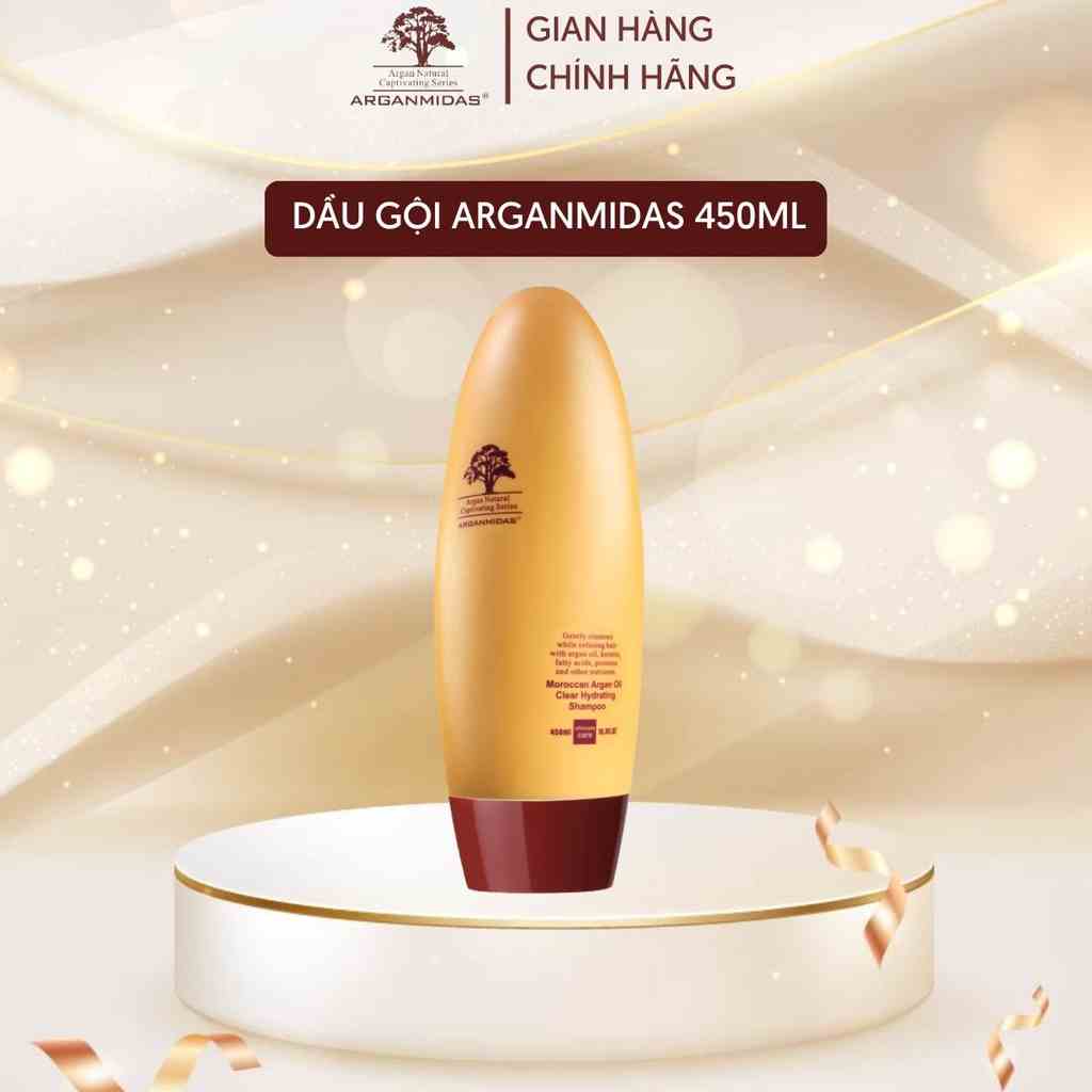 Dầu gội Arganmidas tinh dầu Moroccan Argan phục hồi tóc hư tổn và kích thích mọc tóc cho mái tóc suôn mượt 450ml