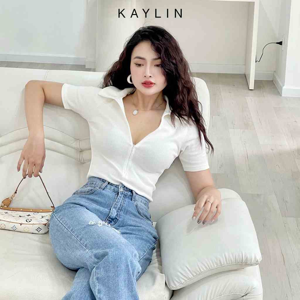 [Mã TOPSMW giảm đến 10k đơn 99k] Áo thun gân Croptop Freesize ôm body kiểu tay lỡ phong cách KAYLIN- N1651