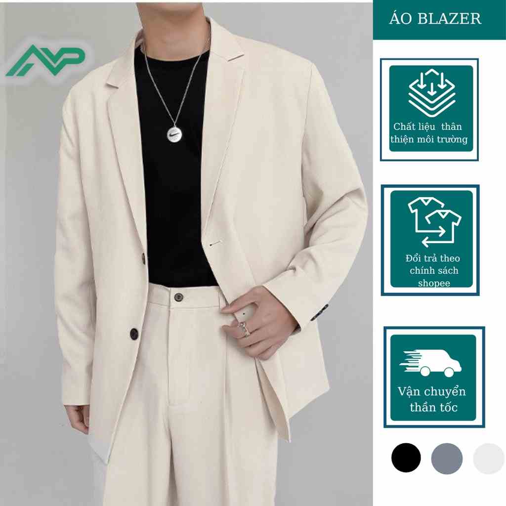 Áo Blazer Nam Dài, Áo khoác Blazer Form Rộng NPV phong cách Hàn Quốc