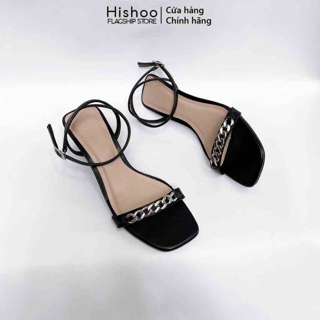 Giày Sandal Nữ Cao 3cm Thời Trang Hishoo Quai Ngang Dây Mảnh Cao Cấp S084