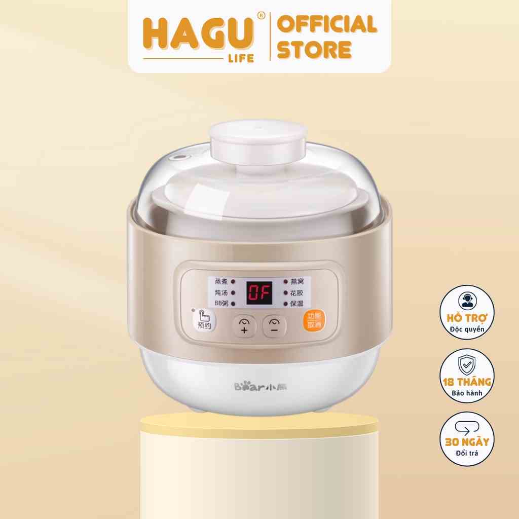 Nồi Nấu Chậm Đa Năng 4in1 Bear 0.8L DDZ-A08D1 - Chính Hãng - BH 18 Tháng