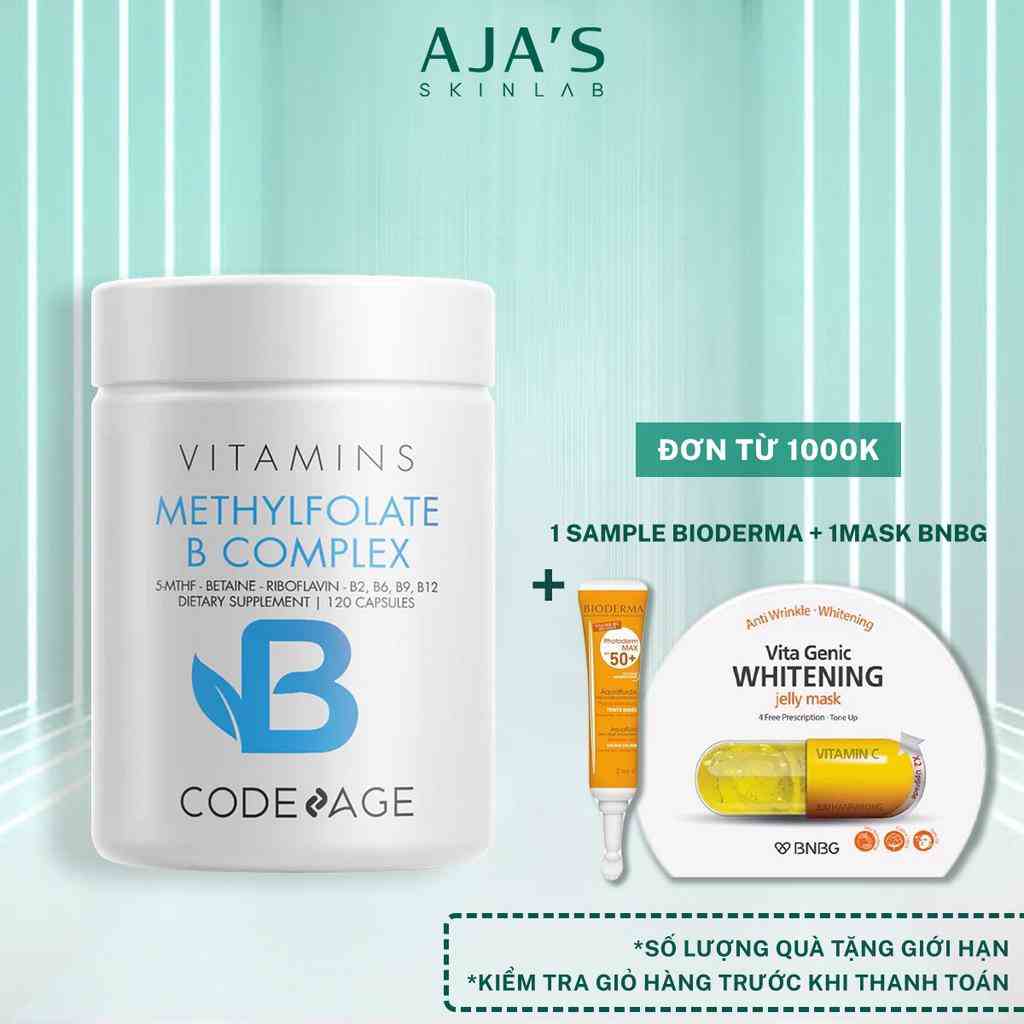 Viên uống bổ não CodeAge Methyl Elite+ 120 viên hỗ trợ trí nhớ, giảm stress - AJAS SKINLAB