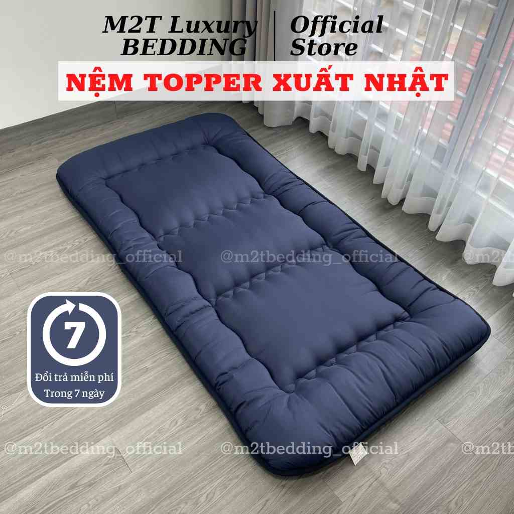 Nệm Topper Dày 9cm Xuất Nhật chính hãng M2T BEDDING cho sinh viên, văn phòng, dã ngoại, ktx