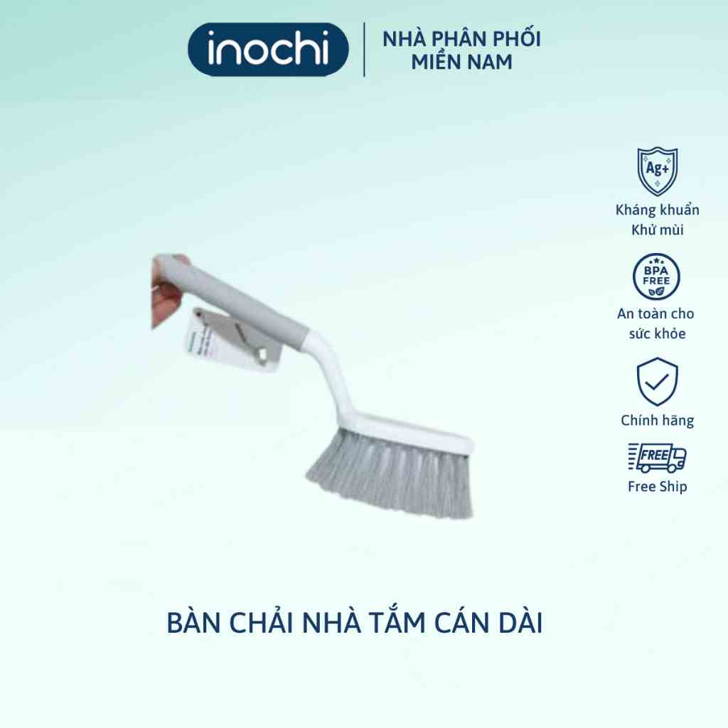 Bàn chải cọ rửa nhà tắm, chổi chà sàn cải tiến Inochi Kirei Nhật Bản có tay cầm, bàn chải giặt đồ, nhà vệ sinh