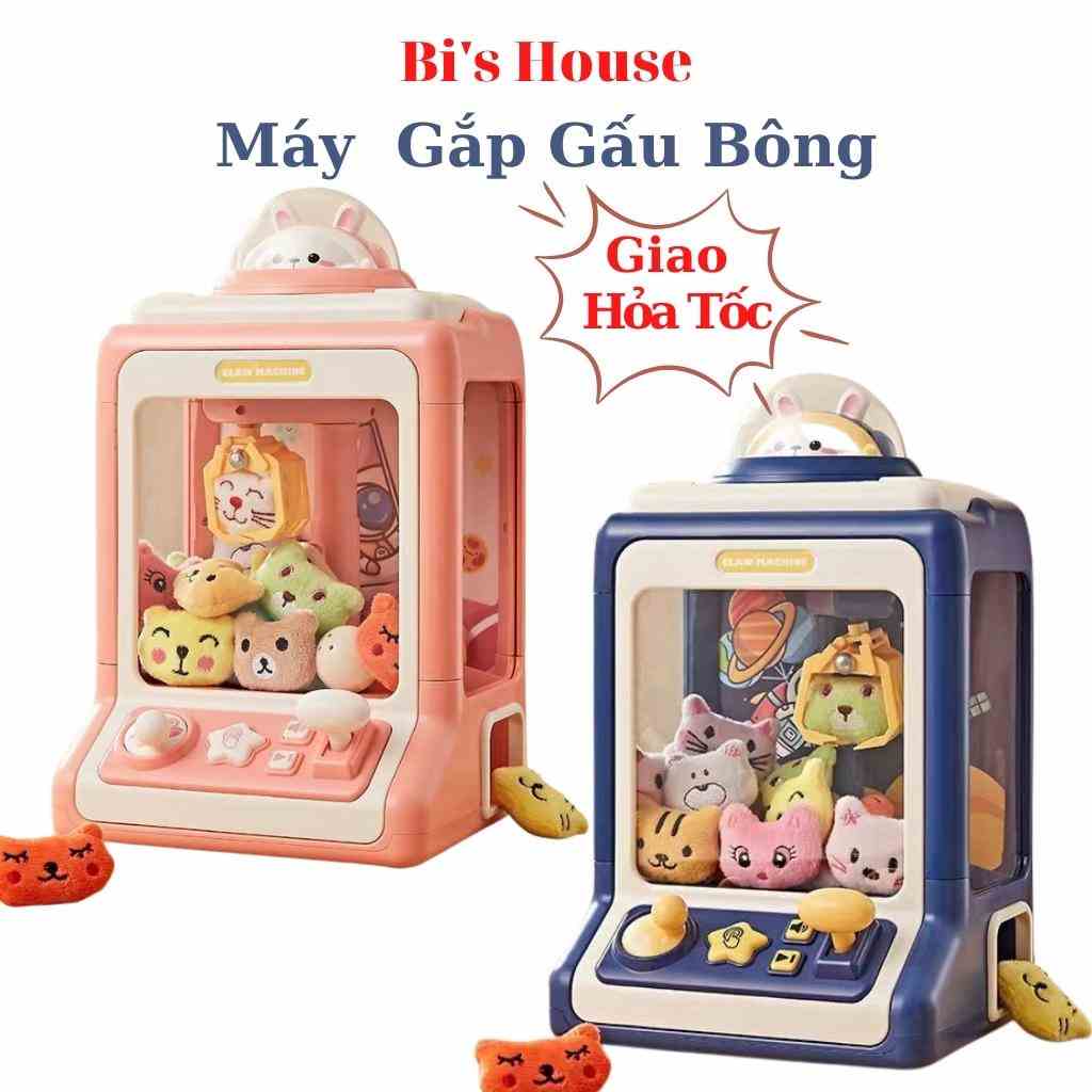 Máy gắp gấu bông Bis House , có đèn có nhạc tặng kèm bóng , gấu