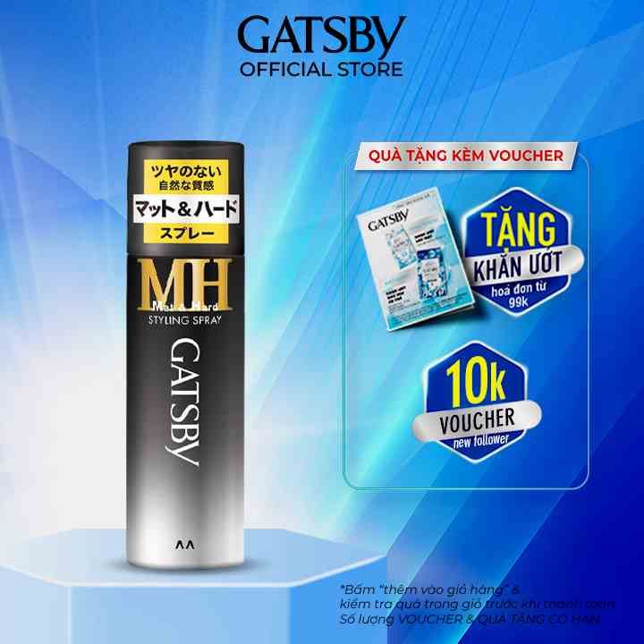 [Mã BMLTB35 giảm đến 35K đơn 99K] Gôm xịt tạo kiểu tóc GATSBY styling spray mat & hard 170g