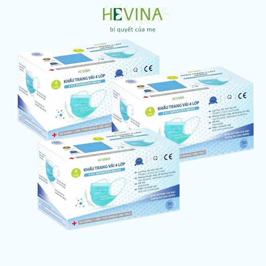 [Mã BMLTB35 giảm đến 35K đơn 99K] Khẩu Trang 4 Lớp HEVINA Hộp 50 Chiếc