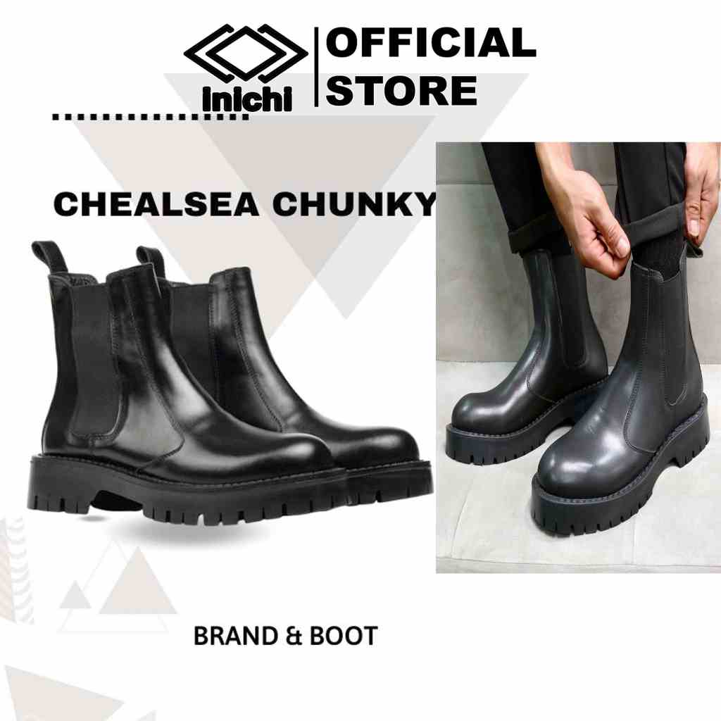 [Mã BMLTB35 giảm đến 35K đơn 99K] Giày da chelsea boots MĐ G1113 đế chunky tăng chiều cao