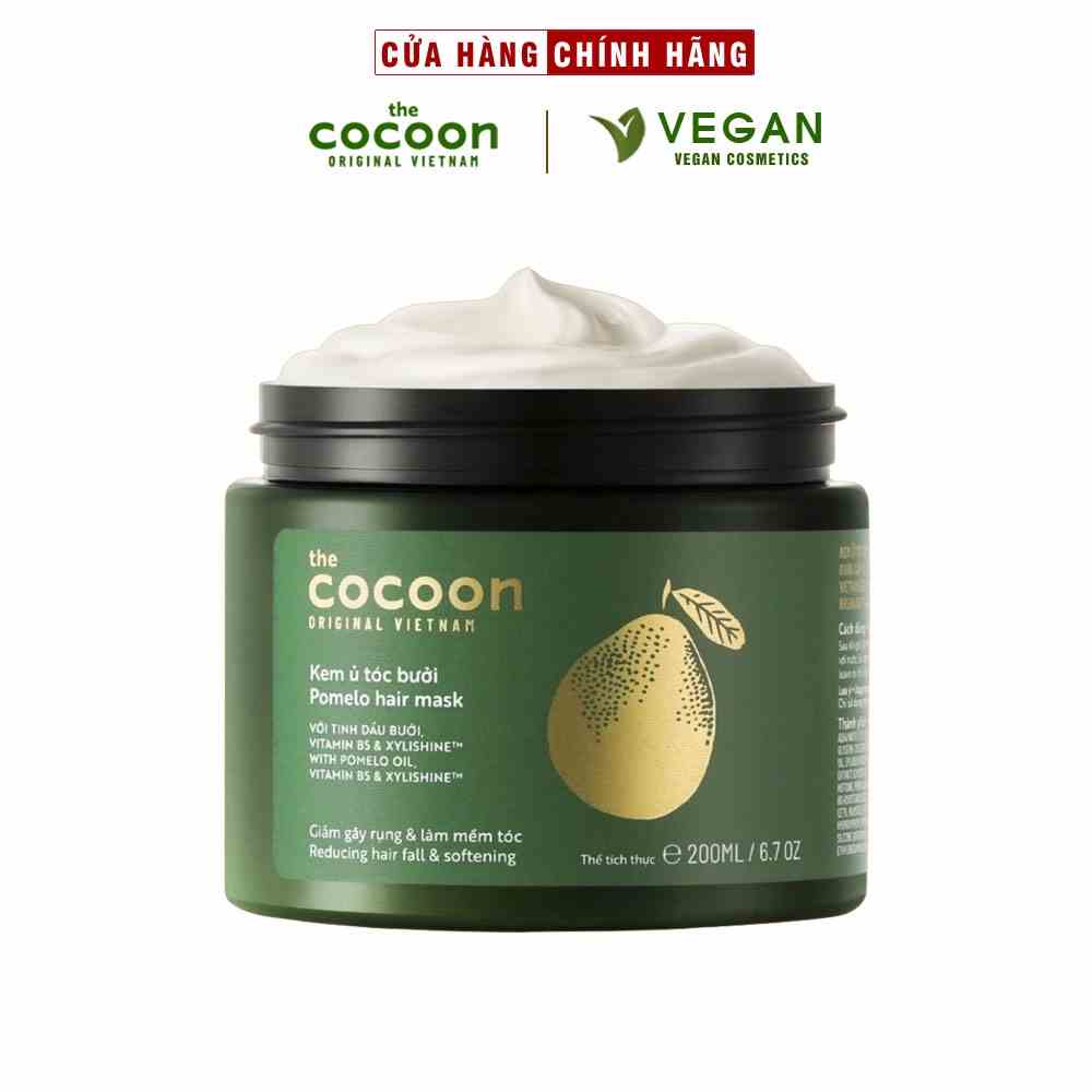 Kem ủ tóc bưởi Cocoon giảm gãy rụng và làm mềm tóc 200ml thuần chay