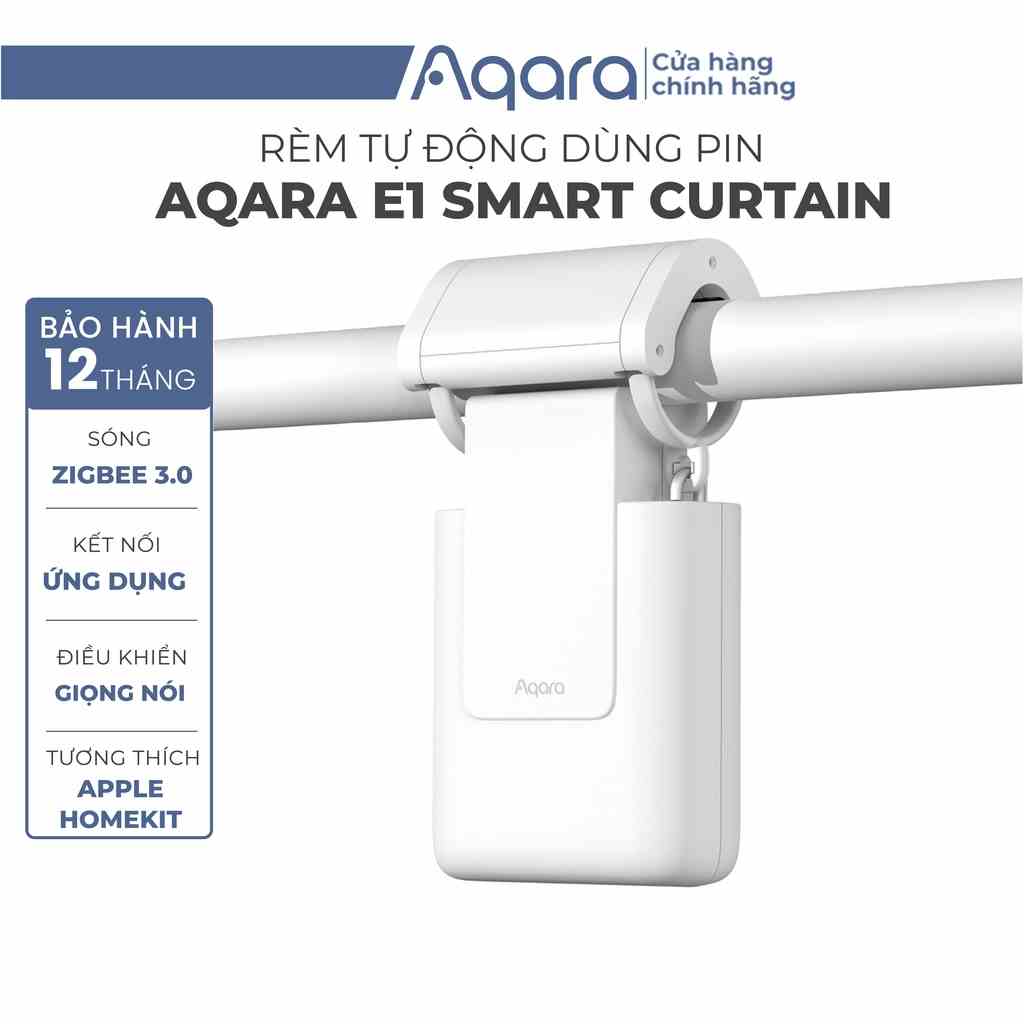 Động Cơ Rèm Dùng Pin Aqara Curtain Driver E1, 2 phiên bản Ray Tròn và Ray Vuông, pin 6000mAh, Tải Trọng 12kg