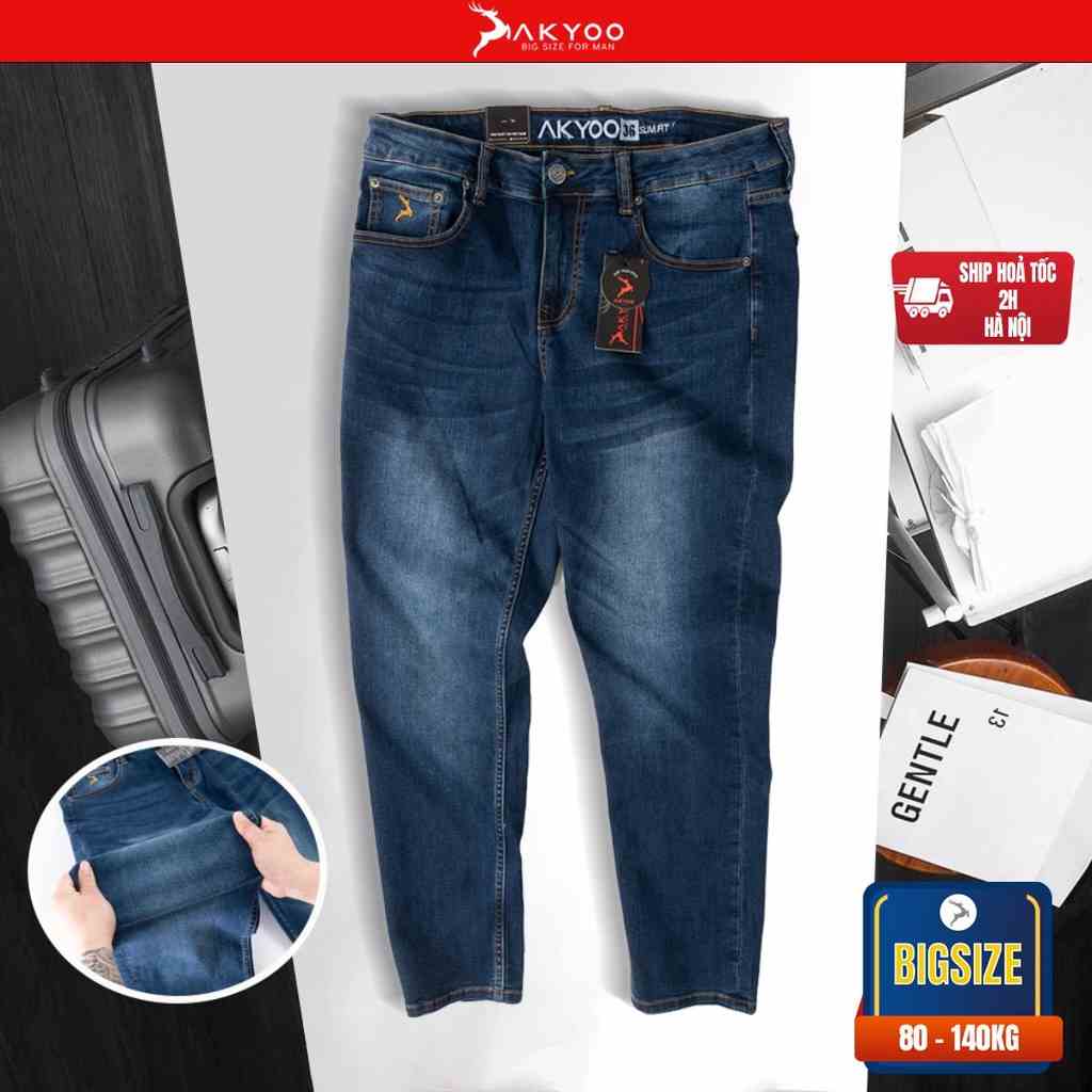 Quần Jean Nam Bigsize Size Đại Từ 80kg-140kg,Quần Jean Nam Co Giãn, Bigsize Nam AKYOO ; QJ A8