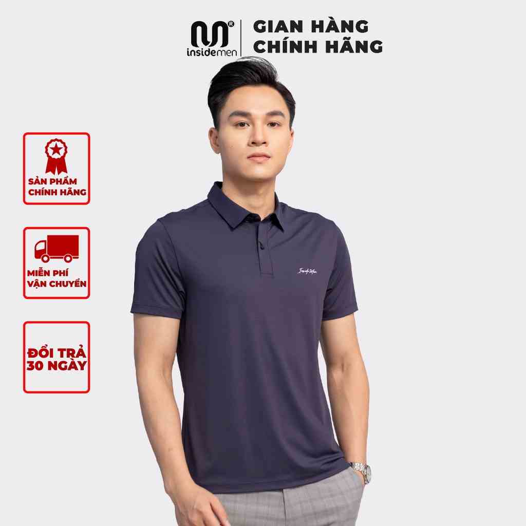 Áo Thun Polo Nam Basic INSIDEMEN 2 màu cơ bản phong cách thể thao in logo thương hiệu IPS045S3