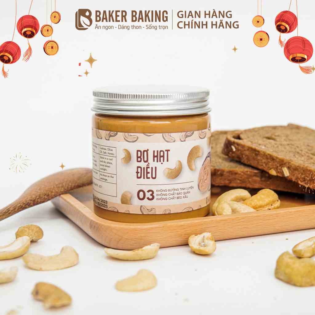 [Mã BMLTA35 giảm đến 35K đơn 99K] Bơ hạt điều nguyên chất Baker Baking không đường tốt cho sức khỏe 200g