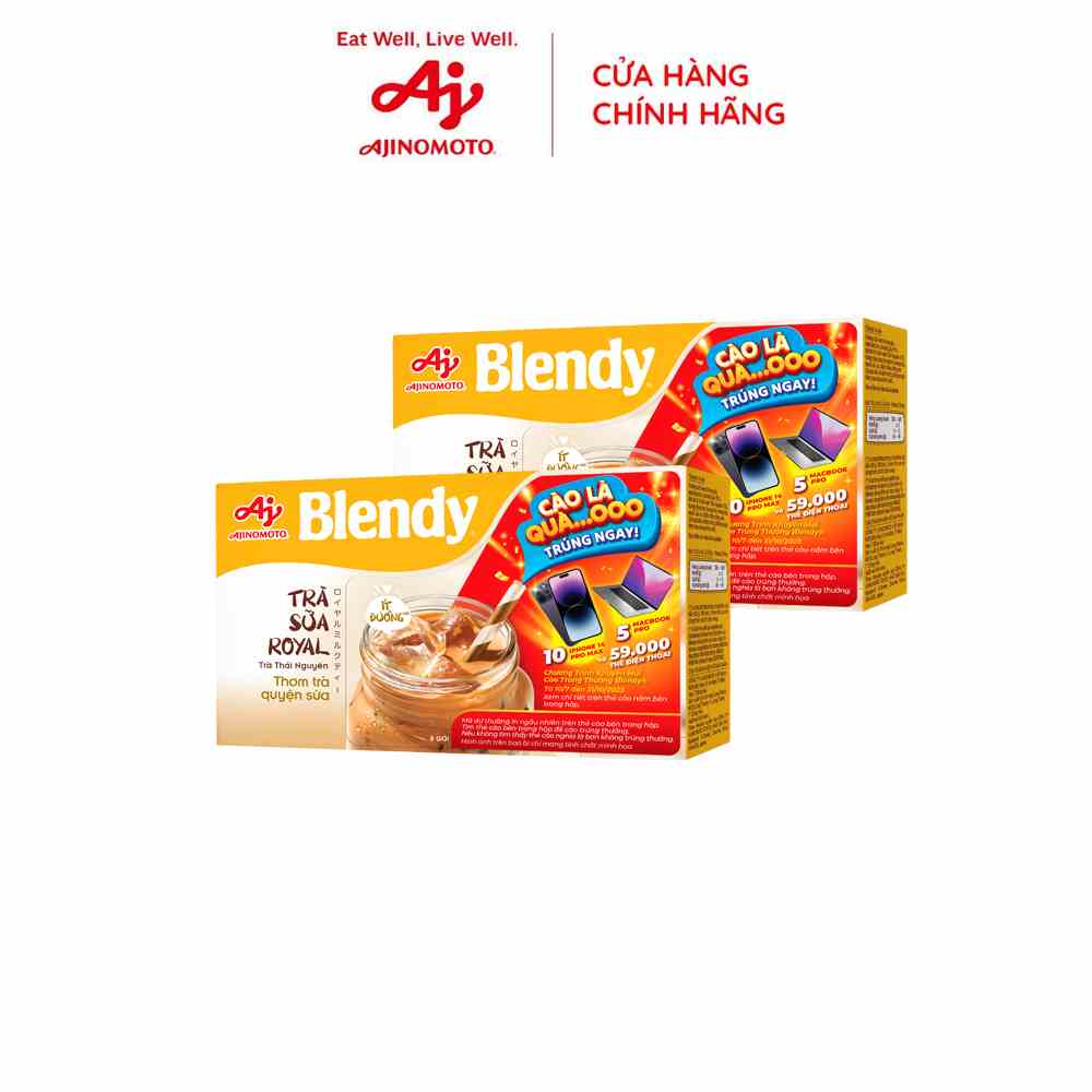 [BAO BÌ TRÚNG THƯỞNG] Combo 2 hộp Trà sữa Royal Blendy (144g/hộp)