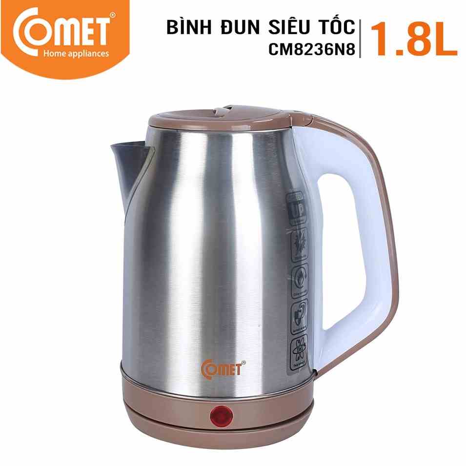 Bình đun siêu tốc inox 1.8L Comet CM8236N8