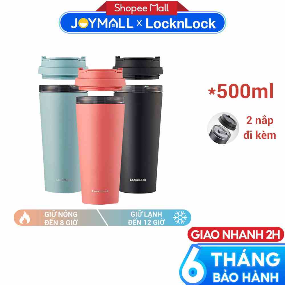 [Mã LIFEMC11BPA đơn 99K] Ly giữ nhiệt LocknLock 540ml LHC4279 - Hàng chính hãng có 2 nắp tiện lợi, đế silicone - JoyMall