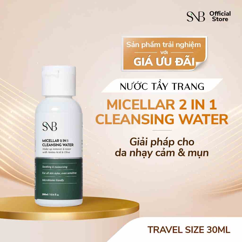 [Mã BMLTB35 giảm đến 35K đơn 99K] Nước tẩy trang SNB Micellar 2 in 1 Cleansing Water 30ml