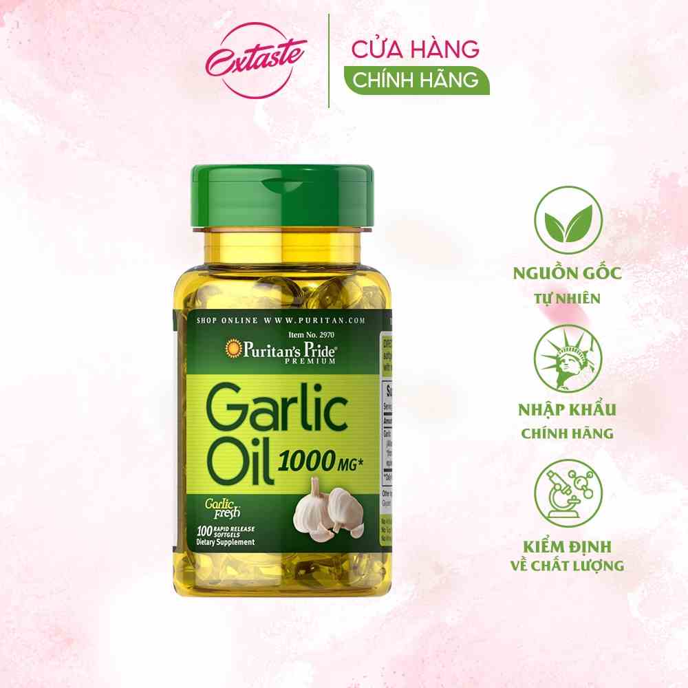 Viên uống tinh dầu tỏi không mùi puritans pride garlic oil 1000mg 100 viên Healthy care extaste