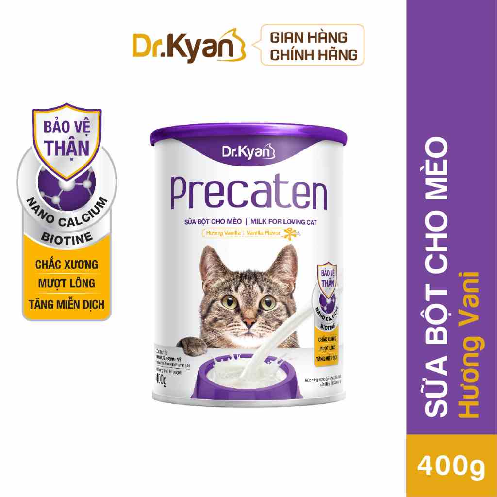 [Mã BMLTB200 giảm đến 100K đơn 499K] Dr.Kyan - Sữa bột PRECATEN cho mèo lon 400g