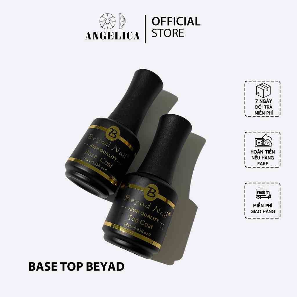 Sơn Móng Gel Base Top Nail BEYAD Chính Hãng Siêu Bóng Bền ANGELICA 18ml