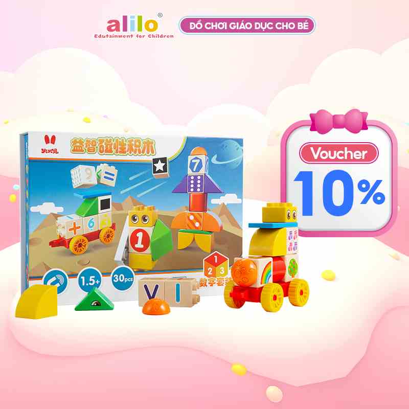 Đồ chơi lắp ráp giáo dục từ tính Logic Alilo Magnetic Building Blocks - Stack & Count M2024 (30pcs) - Hỗ trợ phát triển