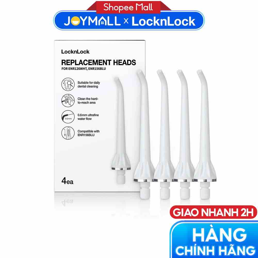 Bộ 4 đầu thay thế máy tăm nước LocknLock ENR126WHT_RB - Hàng chính hãng - JoyMall