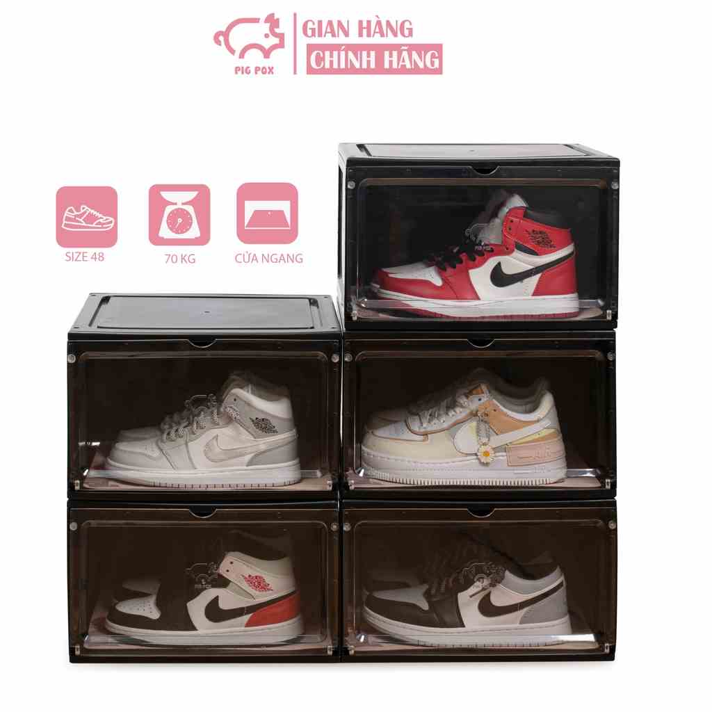 [Mã BMLTB35 giảm đến 35K đơn 99K] Combo 5 hộp đựng giày trong suốt PIG POX Sneaker Box V1