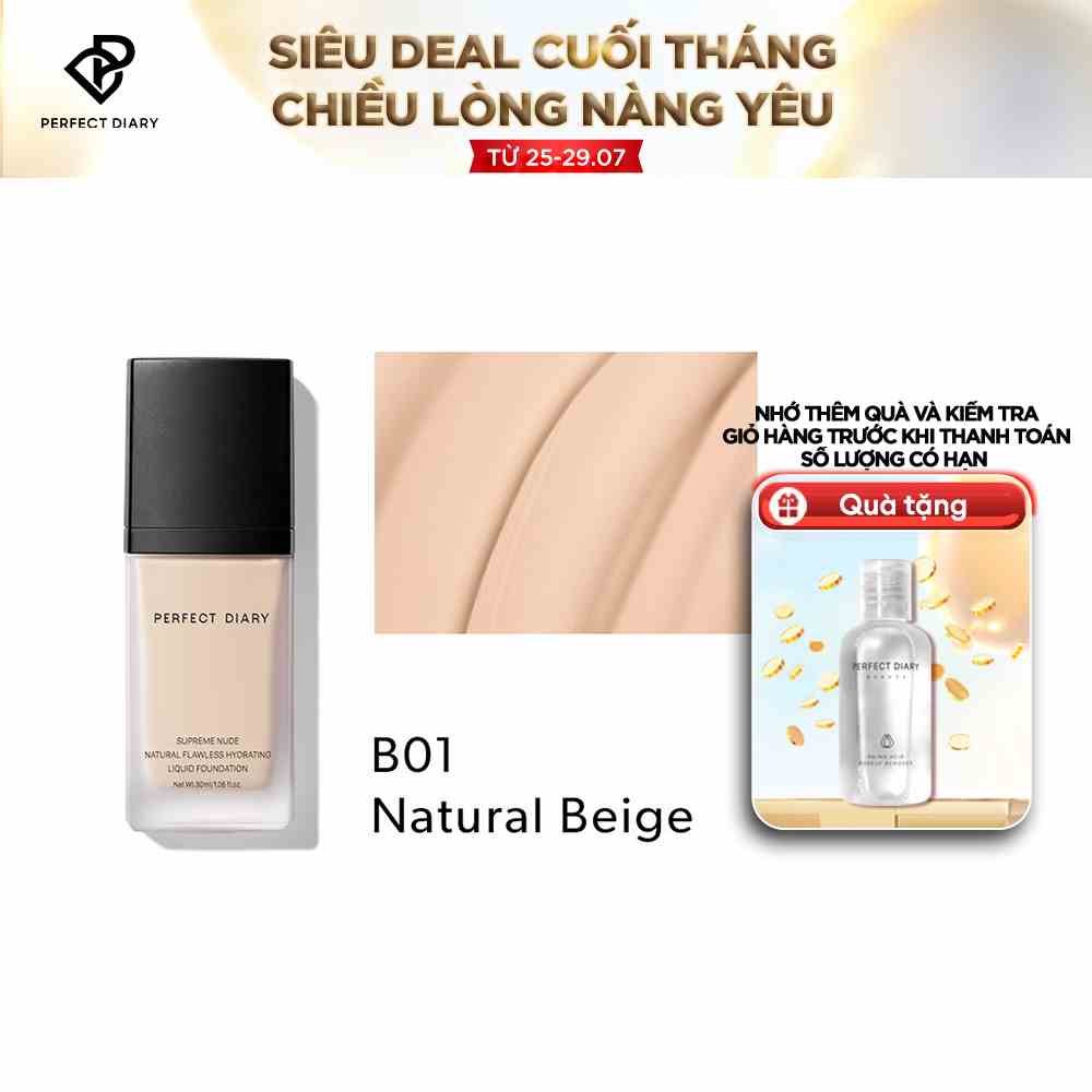 Kem Nền Perfect Diary Dạng Lỏng Tự Nhiên Với Lớp Che Phủ Cao Nhiều Tông Màu Tuỳ Chọn 30ML