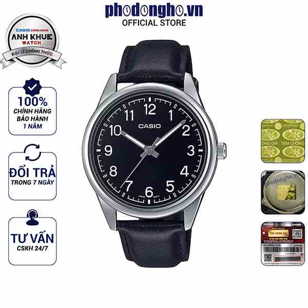 Đồng hồ nam dây da Casio Anh Khuê MTP-V005L-1B4UDF