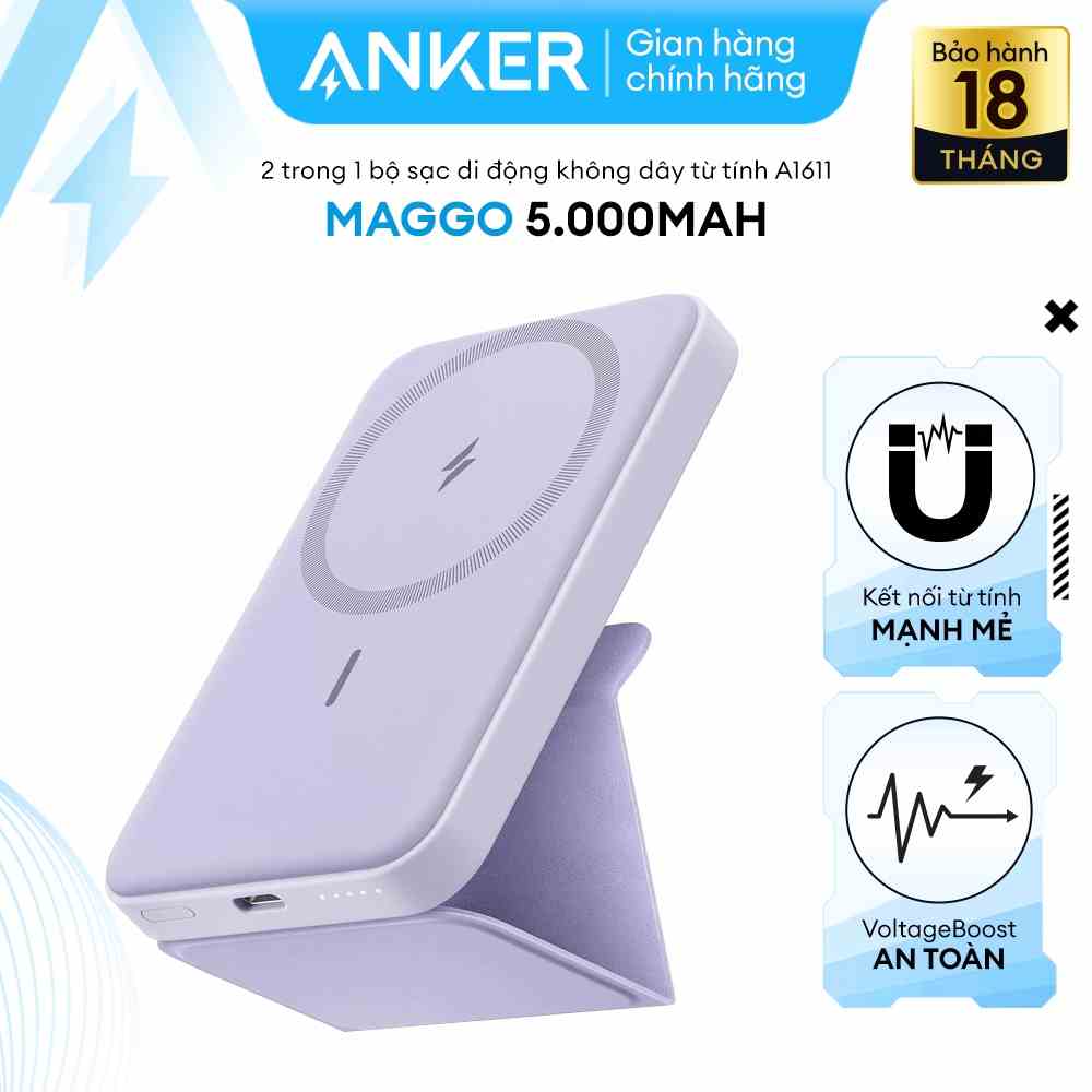 Pin Sạc Dự Phòng Anker 622 MagGO 5000 mAh 1 Cổng USB-C - A1611