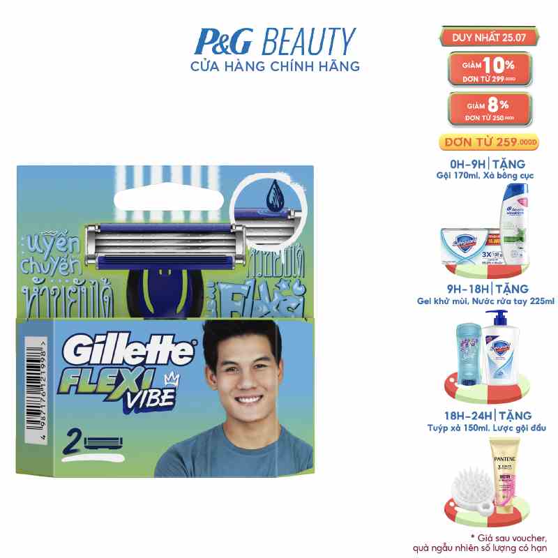 Hộp 2 Đầu Dao Cạo Thay Thế GILLETTE Flexi Vibe