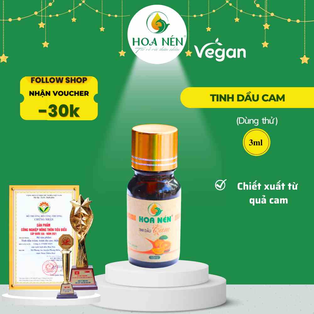 [Mã BMLTA35 giảm đến 35K đơn 99K] Tinh dầu Cam nguyên chất 3ml - Hoa Nén - Thơm dịu ngọt