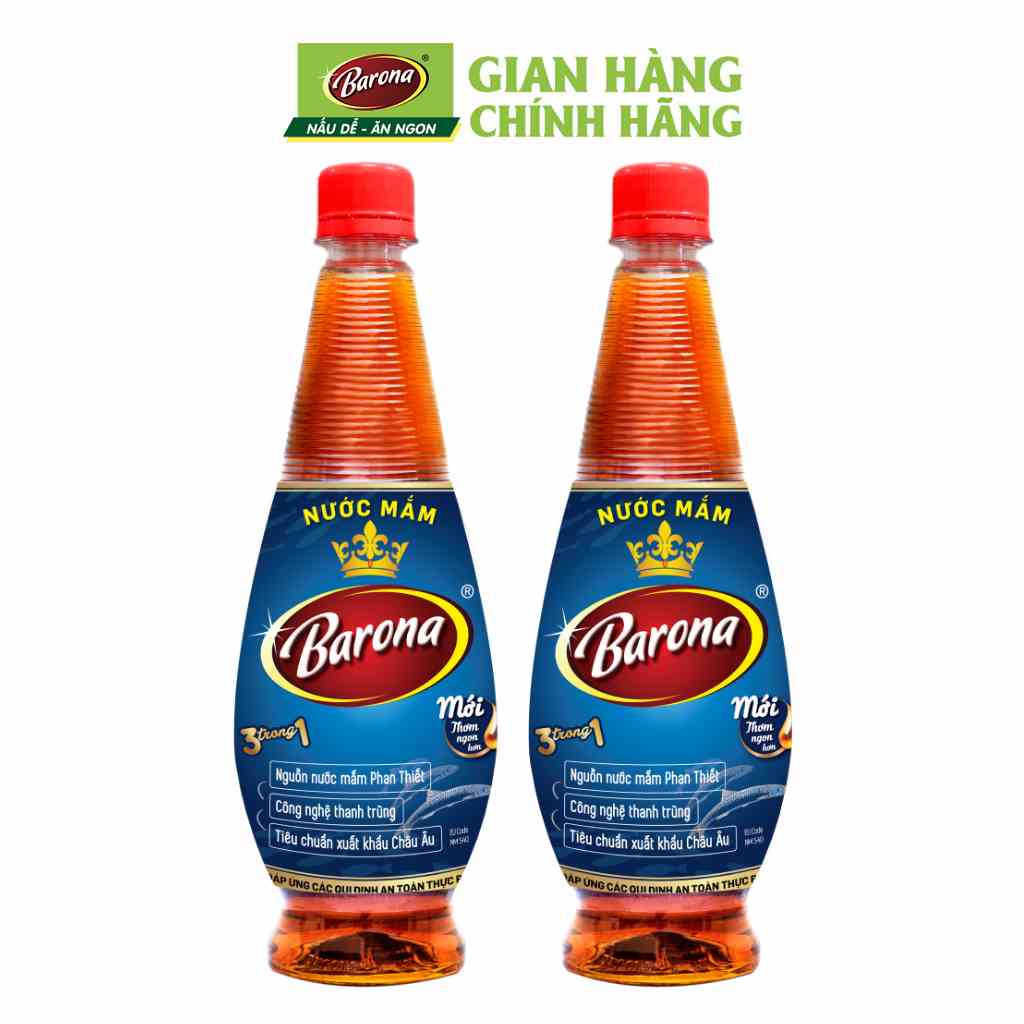 Combo 2 chai Nước Mắm Phan Thiết Barona 12 độ đạm - 750ml