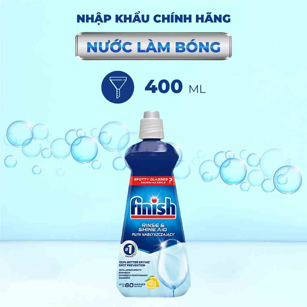 Nước làm bóng Finish 400ml - dùng cho máy rửa chén bát