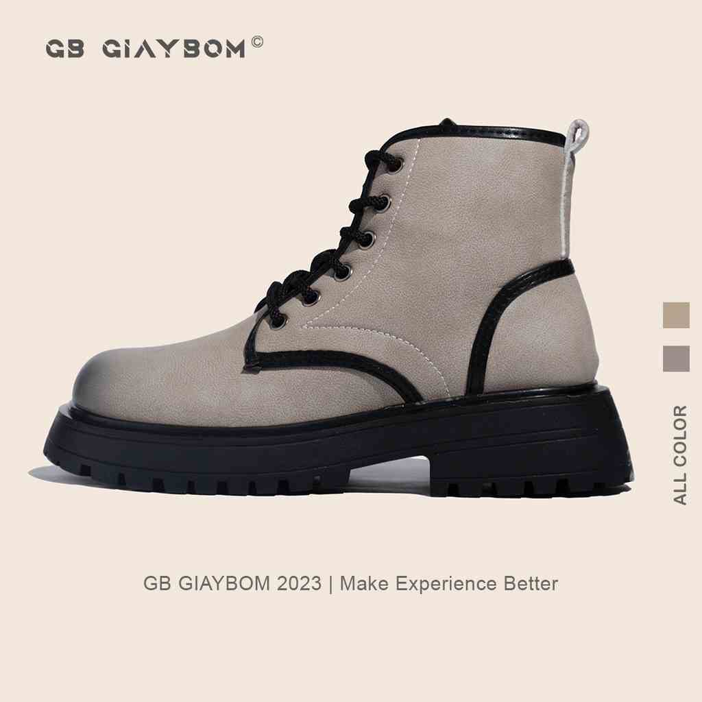 Giày Boot Nữ Cổ Lửng Đế Cao Gót Vuông Phong Cách Thời Trang Mới Nhất giayBOM B1850