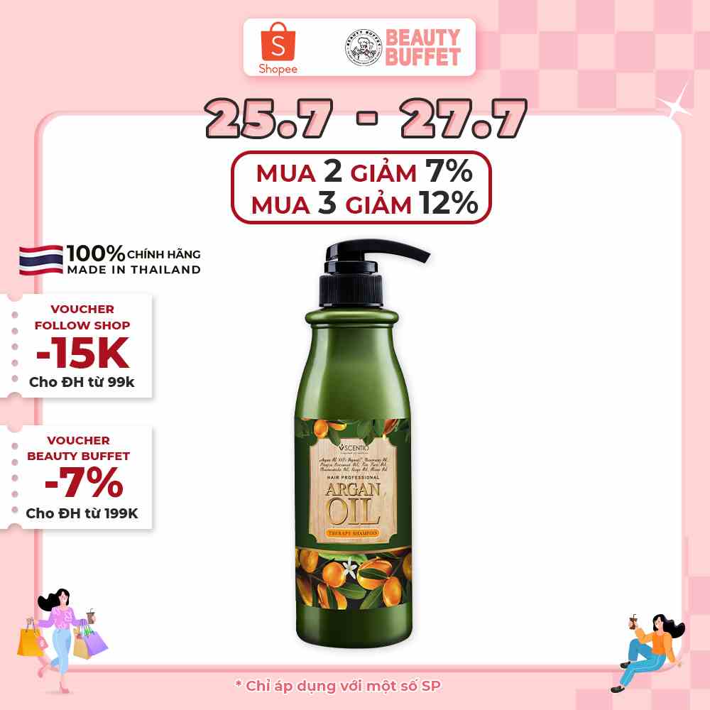 Dầu gội phục hồi tóc khô và hư tổn chiết xuất dầu Argan Scentio Hair Professional 500ml