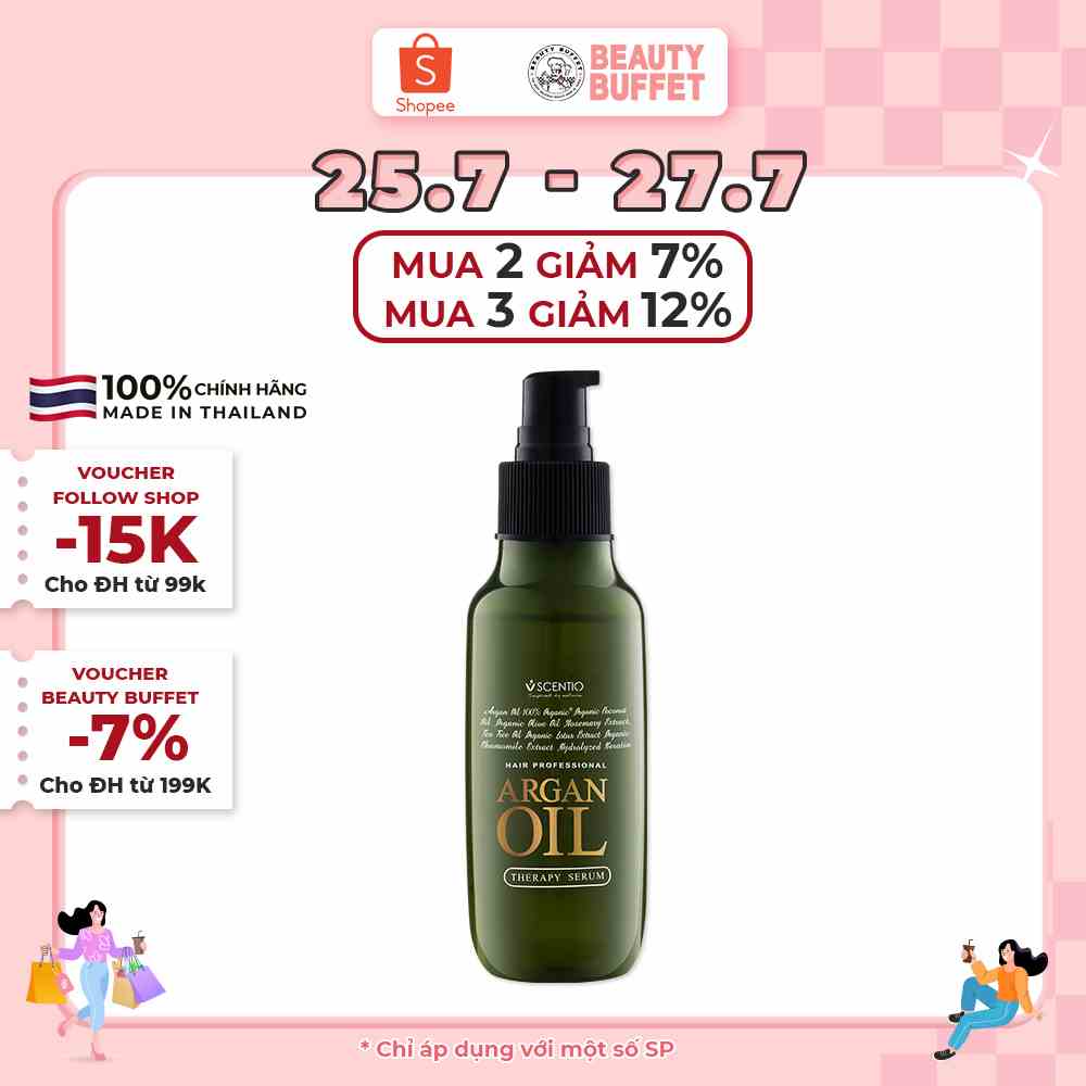 Serum dưỡng tóc dành cho tóc khô và hư tổn Scentio Argan Hair Professional 120ml