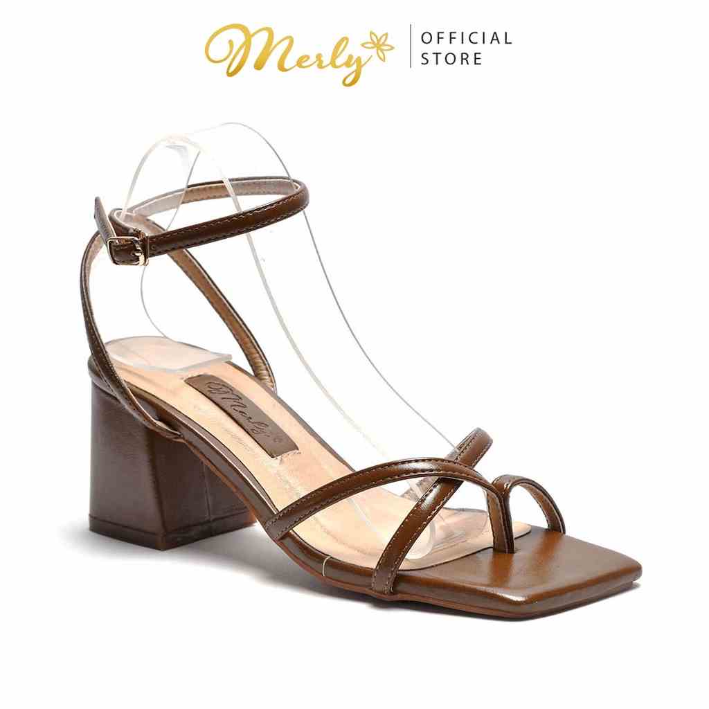 Giày xăng đan gót vuông Merly 1464, sandals cao gót size lớn