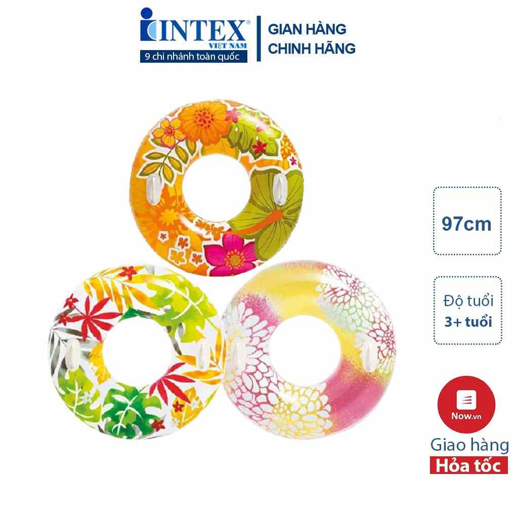 Phao bơi tròn hoa văn 97cm INTEX 58263 - Giao hàng ngẫu nhiên