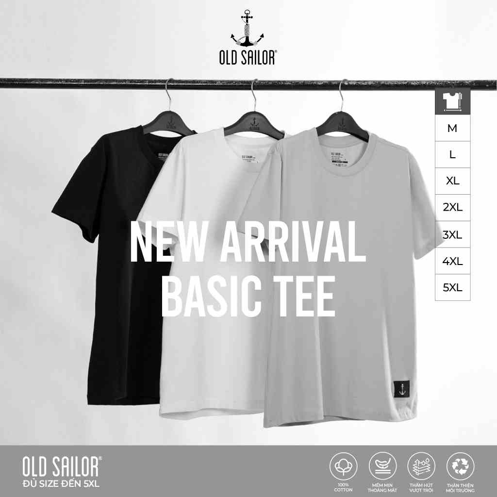 Áo Thun Nam OLD SAILOR Chất Vải Cotton Thoáng Mát Thấm Hút Mồ Hôi Big Size