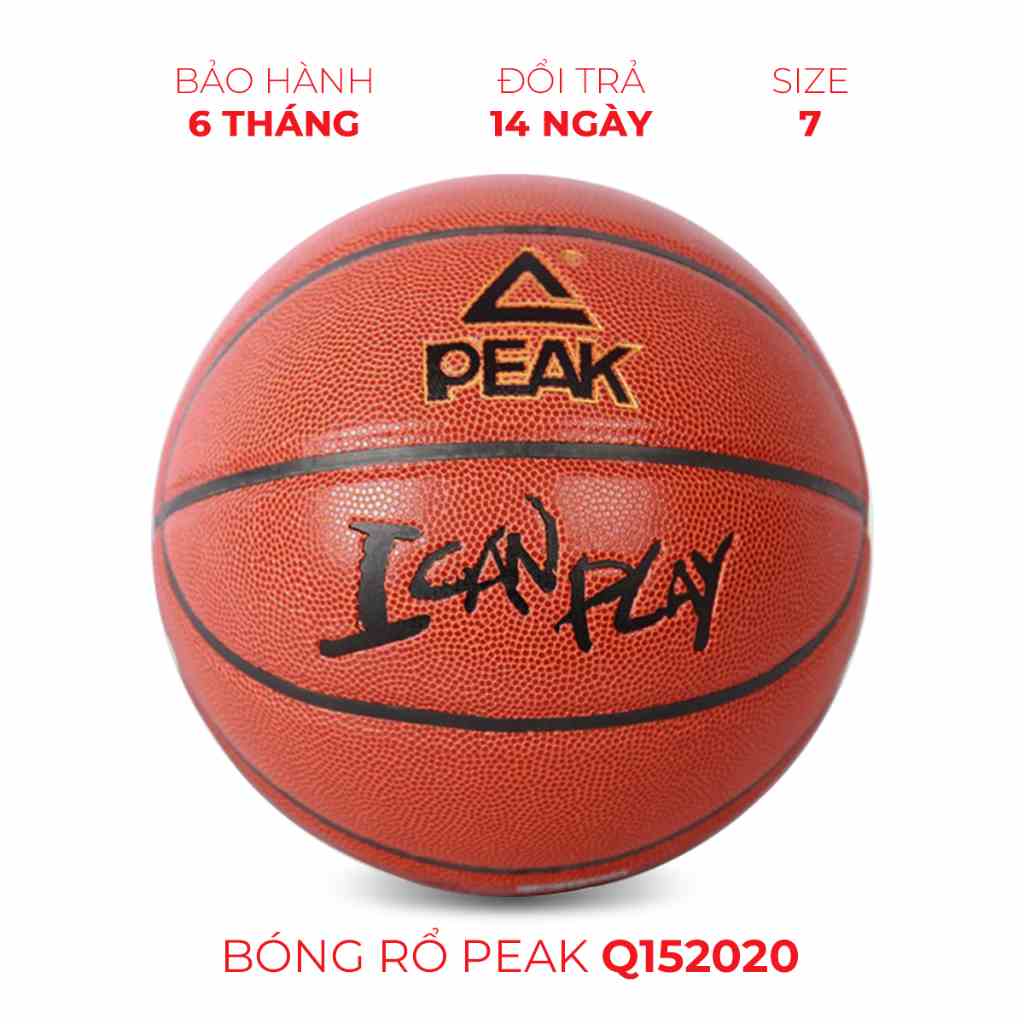 Bóng rổ da pu size 7 PEAK Q152020 - Quả bóng rổ da outdoor, banh bóng rổ tặng kèm bộ phụ kiện