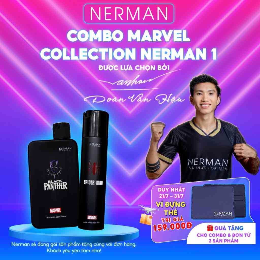 Combo Marvel Collection Nerman 1- Sữa tắm gội 2 in 1 350g & Body lotion 180g