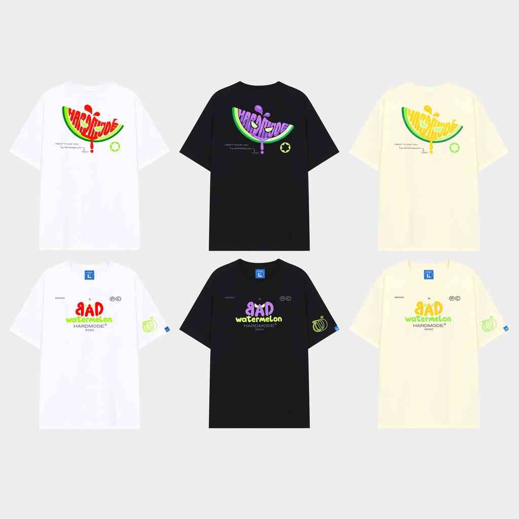 [Mã AFFNGUI giảm 20K đơn từ 99K] Áo thun nam nữ form rộng tay lỡ local brand Hard Mode Watermelon Tee